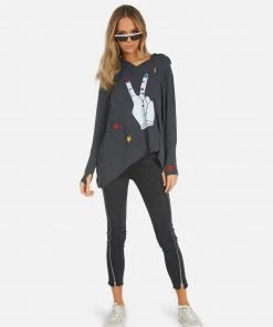 Lauren Moshi Outerwear Wilma Peace Hand Elements