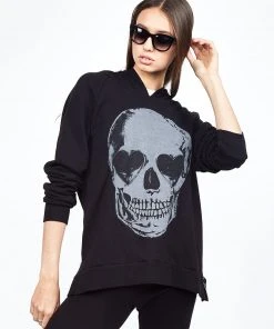 Lauren Moshi Long Sleeve Corbin Heart Eye Skull