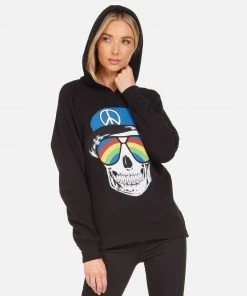 Lauren Moshi Corbin Rainbow Peace Skull NEW