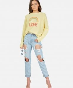 Lauren Moshi Ladona Rainbow Love Long Sleeve