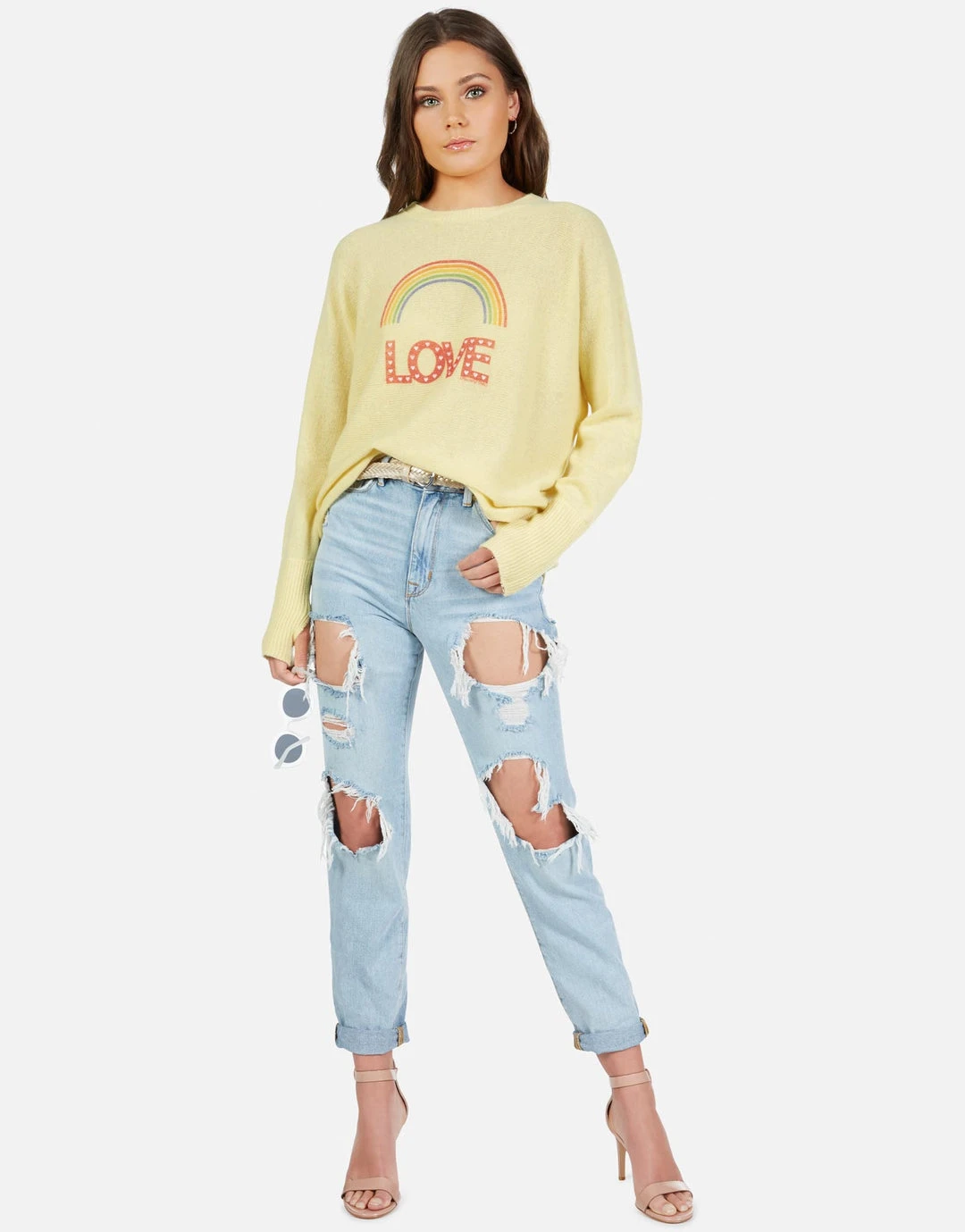 Lauren Moshi Ladona Rainbow Love Long Sleeve