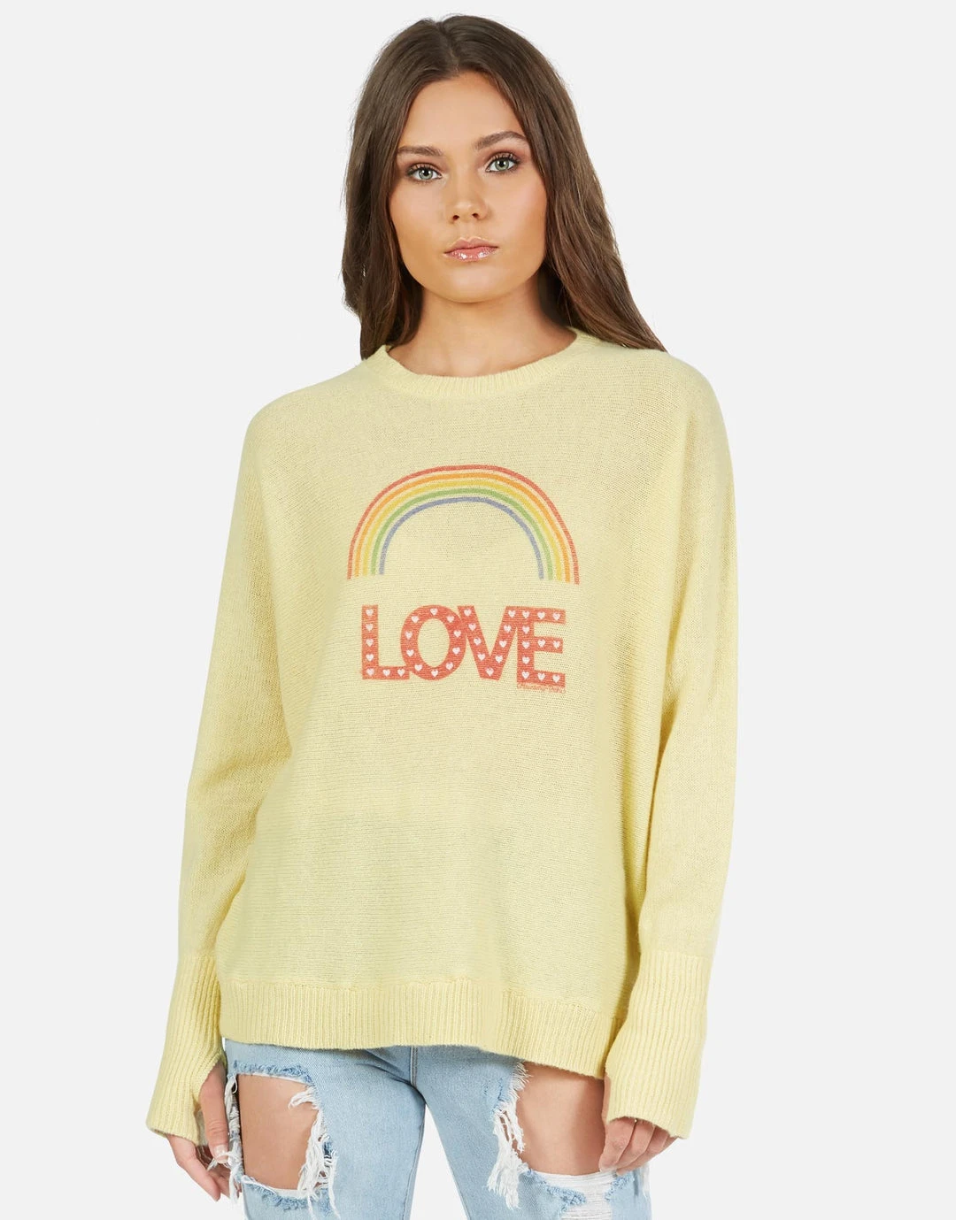 Lauren Moshi Ladona Rainbow Love Long Sleeve