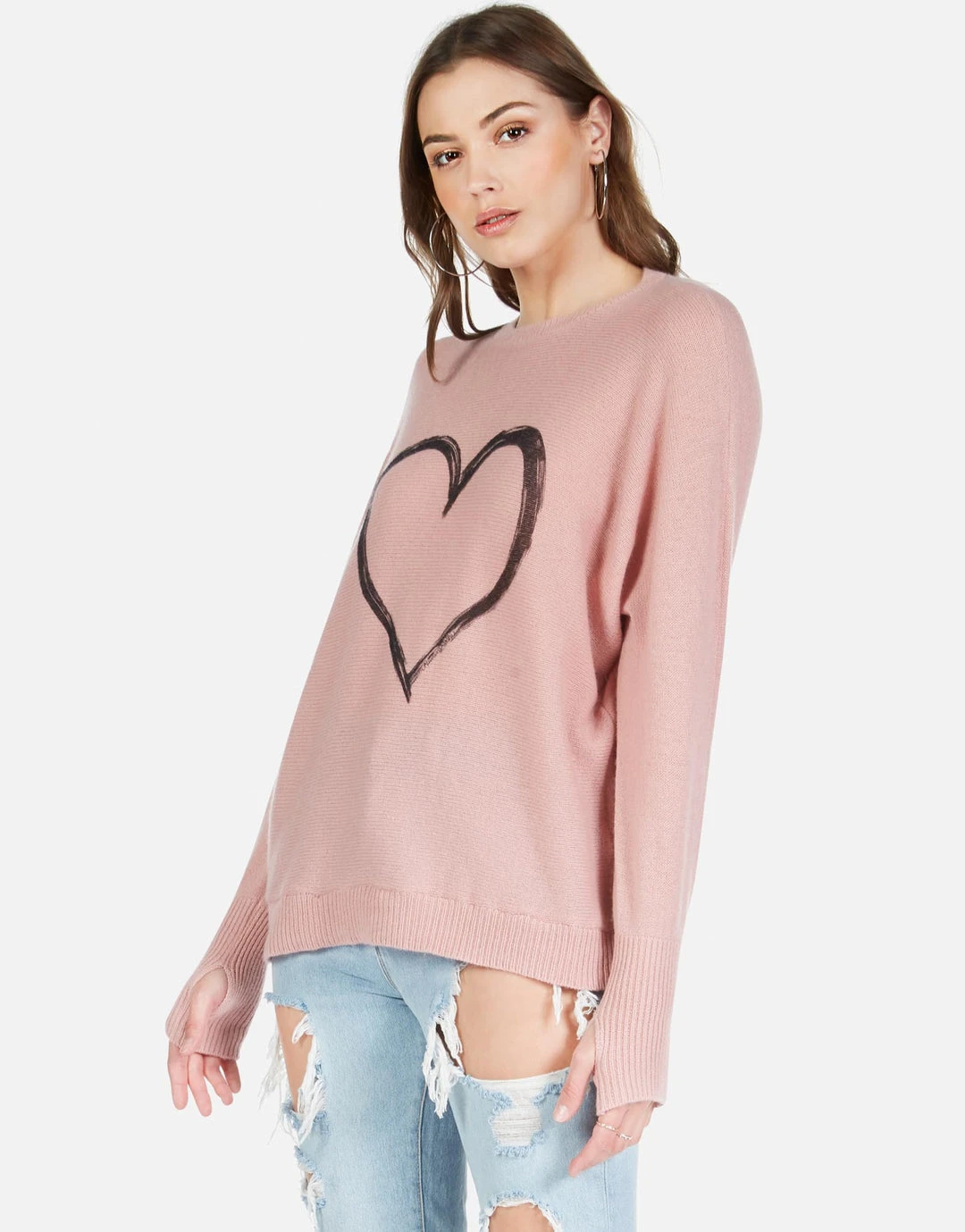 Lauren Moshi Long Sleeve Ladona Spray Heart