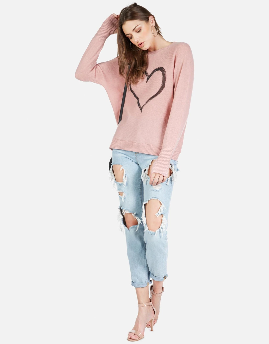 Lauren Moshi Long Sleeve Ladona Spray Heart