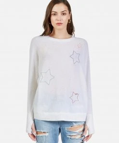 Lauren Moshi Long Sleeve Ladona Color Star Embroidery