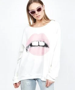 Lauren Moshi Noleta Pink Foil Zipper Mouth Long Sleeve