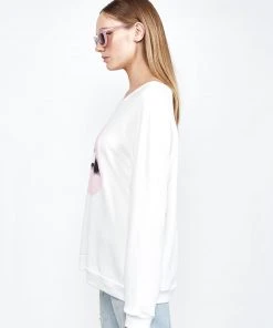 Lauren Moshi Noleta Pink Foil Zipper Mouth Long Sleeve