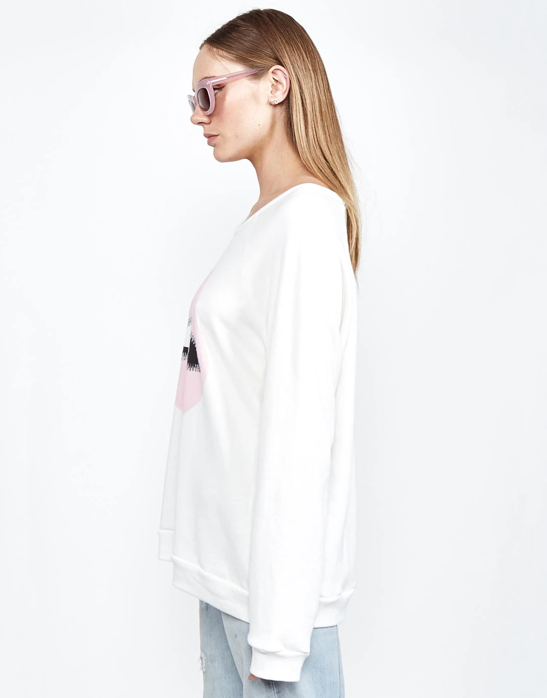 Lauren Moshi Noleta Pink Foil Zipper Mouth Long Sleeve