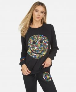 Lauren Moshi Long Sleeve Noleta Lucky Happy Face