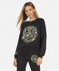 Lauren Moshi Long Sleeve Noleta Lucky Happy Face