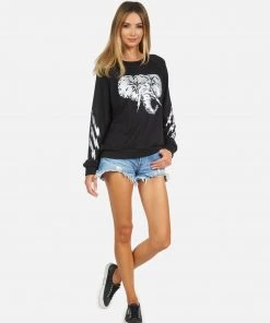 Lauren Moshi Long Sleeve Noleta Electric Elephant