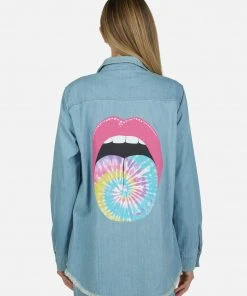 Lauren Moshi Sloane Tie Dye Tongue LAST CALL
