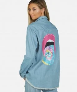 Lauren Moshi Sloane Tie Dye Tongue LAST CALL