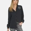 Lauren Moshi Sloane Nailhead Skull Long Sleeve