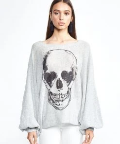 Lauren Moshi Sash Heart Eye Skull Long Sleeve