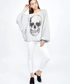 Lauren Moshi Sash Heart Eye Skull Long Sleeve