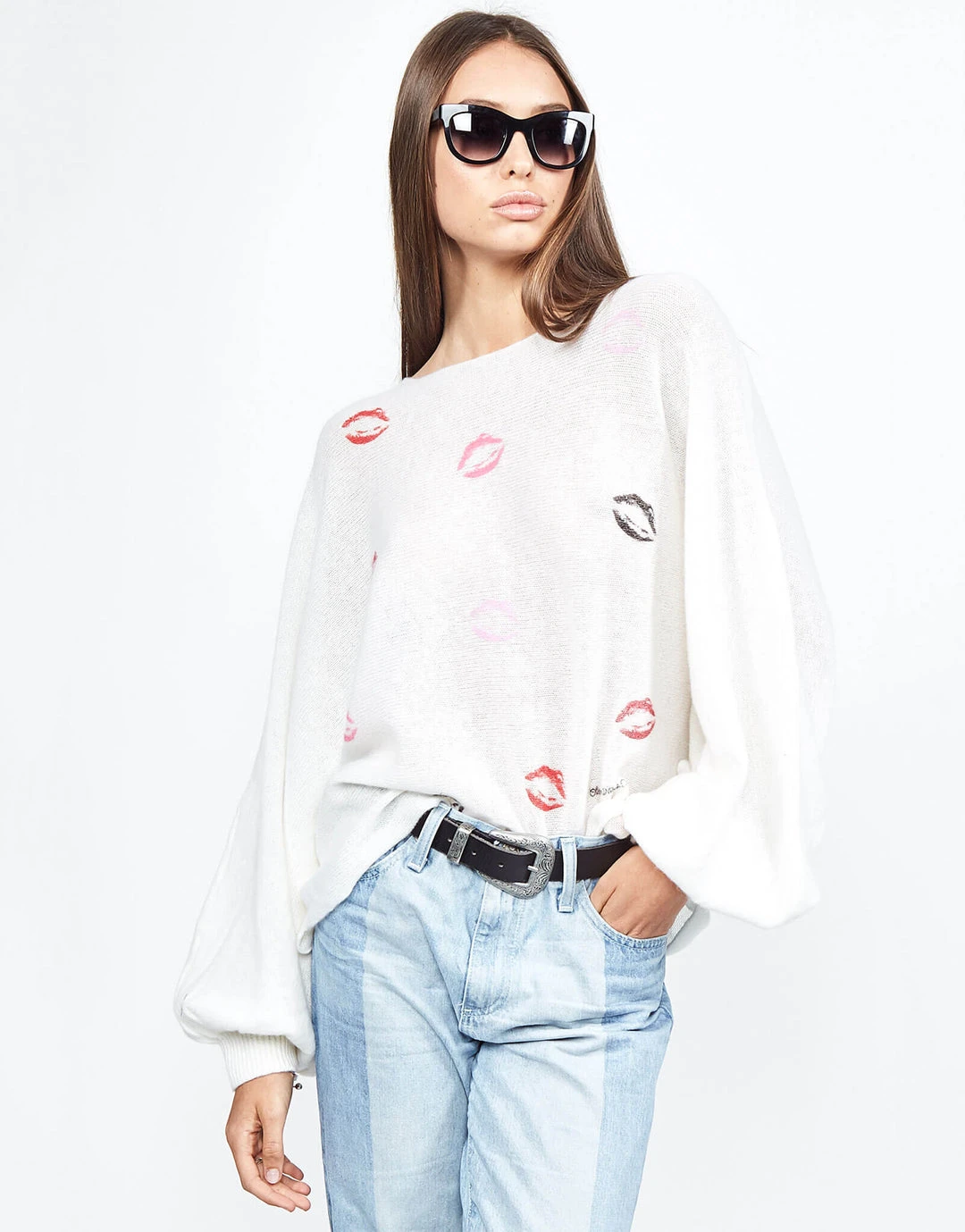 Lauren Moshi Sash Watercolor Lips Long Sleeve