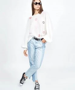 Lauren Moshi Sash Watercolor Lips Long Sleeve