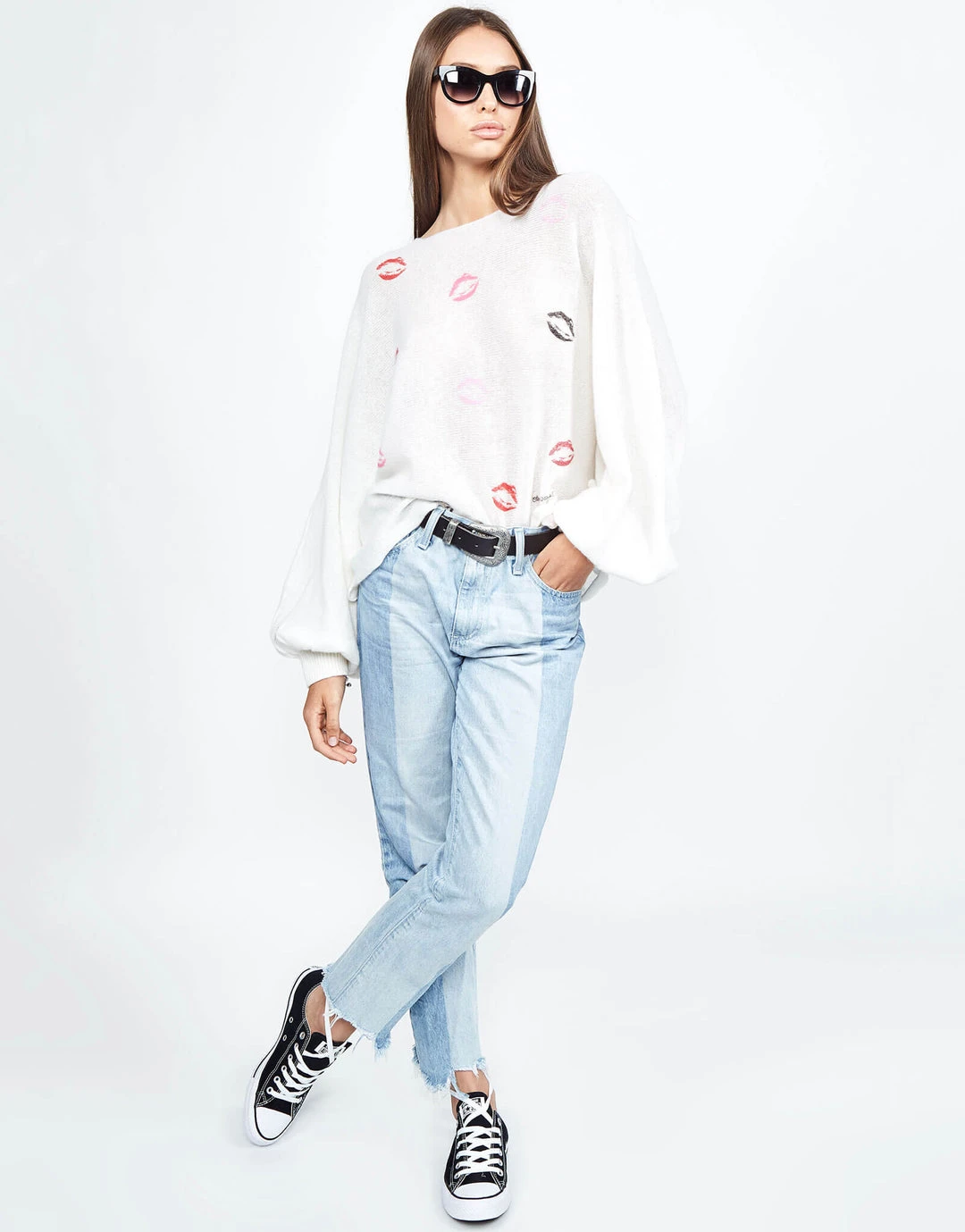 Lauren Moshi Sash Watercolor Lips Long Sleeve