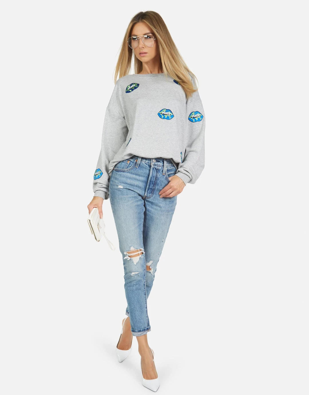 Lauren Moshi Babbs World Peace Lips Long Sleeve