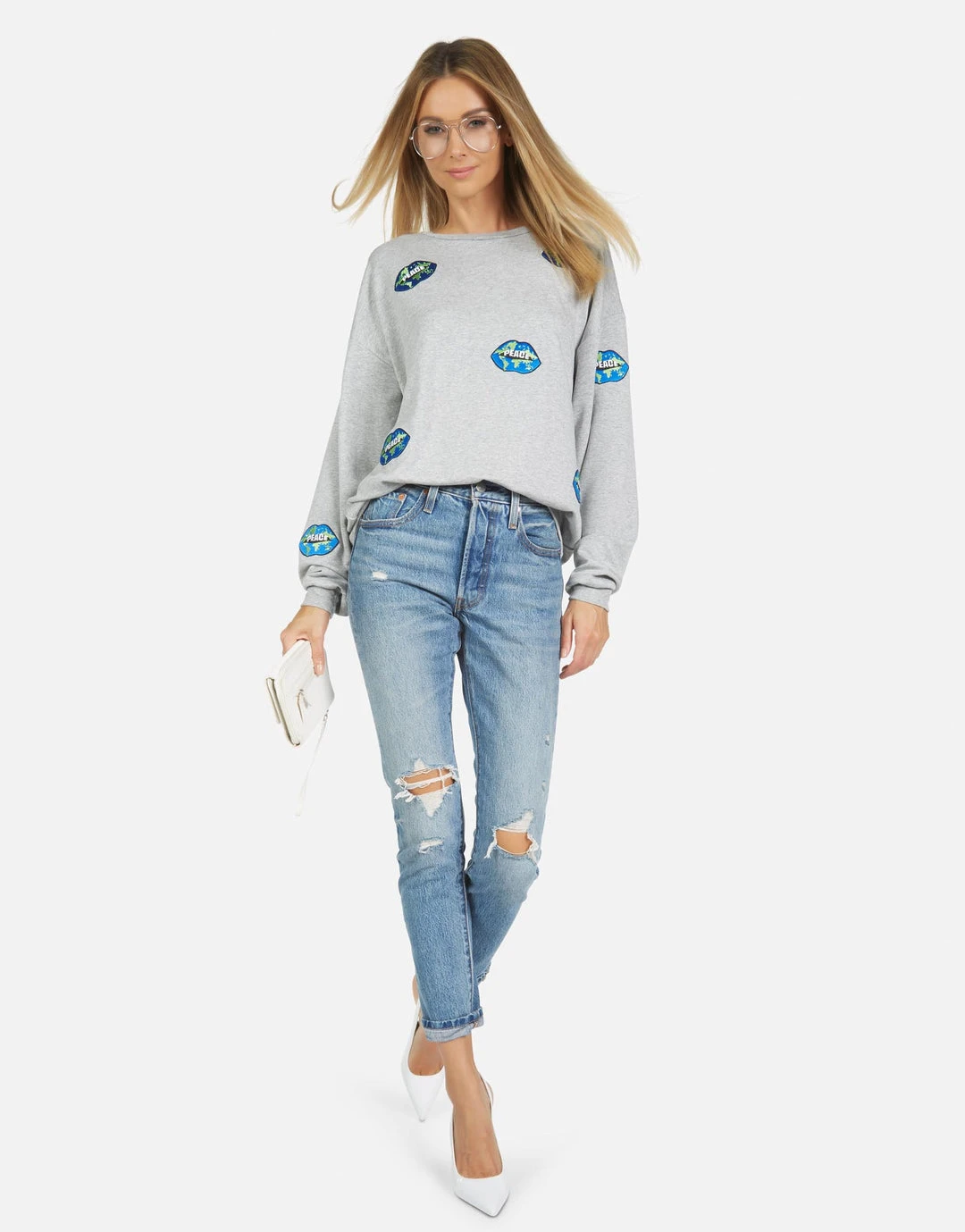 Lauren Moshi Babbs World Peace Lips Long Sleeve