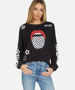 Lauren Moshi Sierra Checker Tongue Long Sleeve