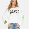 Lauren Moshi X ACDC Lee AC/DC Neon Stud Long Sleeve