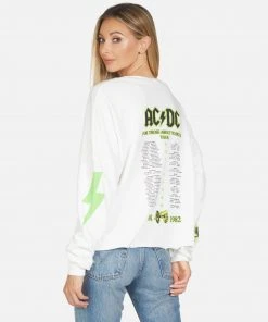 Lauren Moshi X ACDC Lee AC/DC Neon Stud Long Sleeve