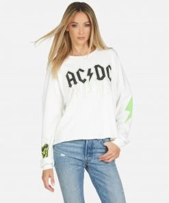 Lauren Moshi X ACDC Lee AC/DC Neon Stud Long Sleeve