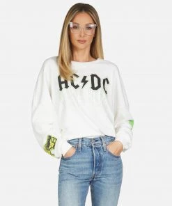 Lauren Moshi X ACDC Lee AC/DC Neon Stud Long Sleeve