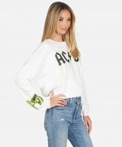 Lauren Moshi X ACDC Lee AC/DC Neon Stud Long Sleeve