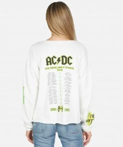 Lauren Moshi X ACDC Lee AC/DC Neon Stud Long Sleeve