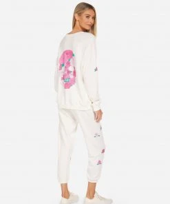 Lauren Moshi Anela Pink Rose Skull NEW