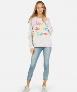 Lauren Moshi Jocelyn Love Peace Happiness Long Sleeve