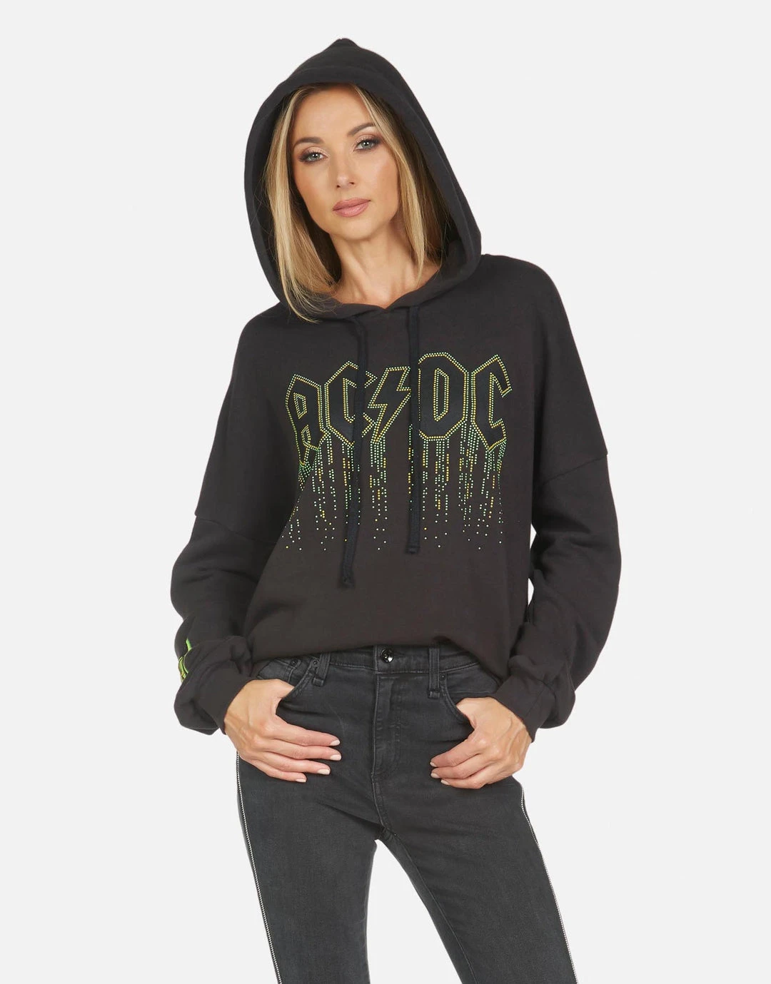 Lauren Moshi X ACDC Lila AC/DC Neon Stud Long Sleeve