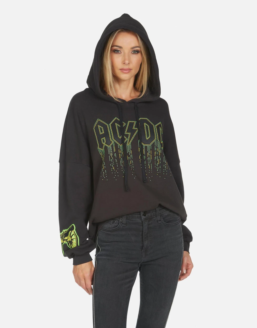 Lauren Moshi X ACDC Lila AC/DC Neon Stud Long Sleeve