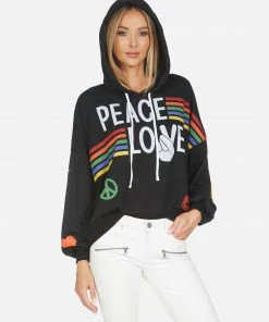 Lauren Moshi Hoodies Anissa Peace Love Stripe