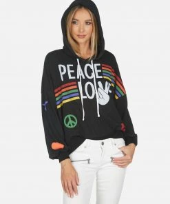 Lauren Moshi Hoodies Anissa Peace Love Stripe