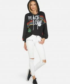 Lauren Moshi Hoodies Anissa Peace Love Stripe