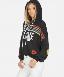 Lauren Moshi Hoodies Anissa Peace Love Stripe