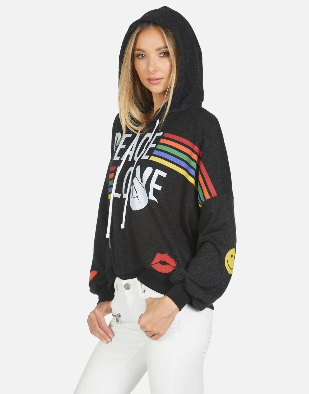 Lauren Moshi Hoodies Anissa Peace Love Stripe