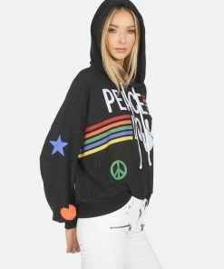 Lauren Moshi Hoodies Anissa Peace Love Stripe
