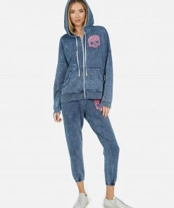 Lauren Moshi Long Sleeve Brecklyn Pink Stud Skull