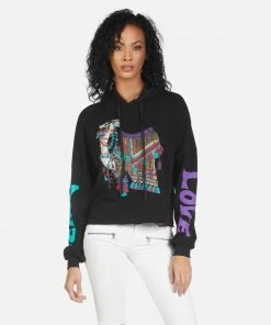 Lauren Moshi Hoodies Cambry Peace Love Camel