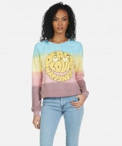 Lauren Moshi Long Sleeve Meredith Text Happy Face