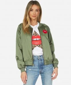 Lauren Moshi Long Sleeve Levelle Leopard Star Lip Patch