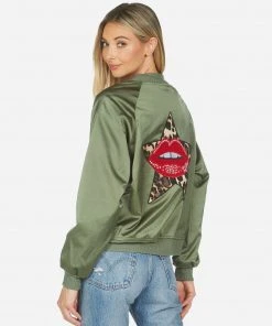 Lauren Moshi Long Sleeve Levelle Leopard Star Lip Patch