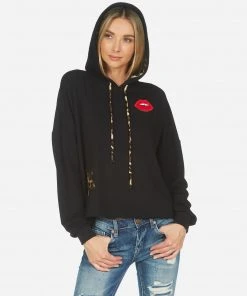 Lauren Moshi Long Sleeve Elliana Leopard Star Lip Patch