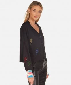Lauren Moshi Long Sleeve Coraline Crystal Lightning Peace