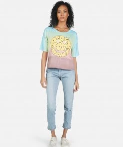 Lauren Moshi Short Sleeve Barbie Text Happy Face